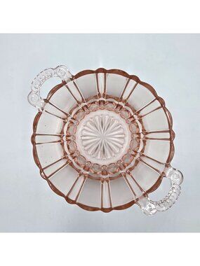 Anchor Hocking Old Café Pink Ridged Candy Bowl